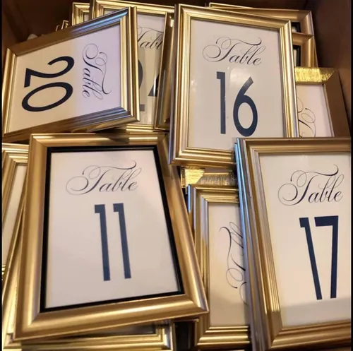 Table Numbers Various Gold Frames 1-42