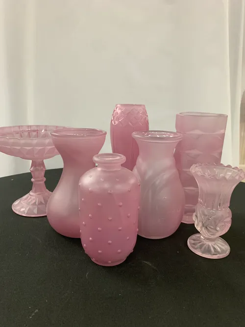 Matte Pink Vase set (7 pieces)