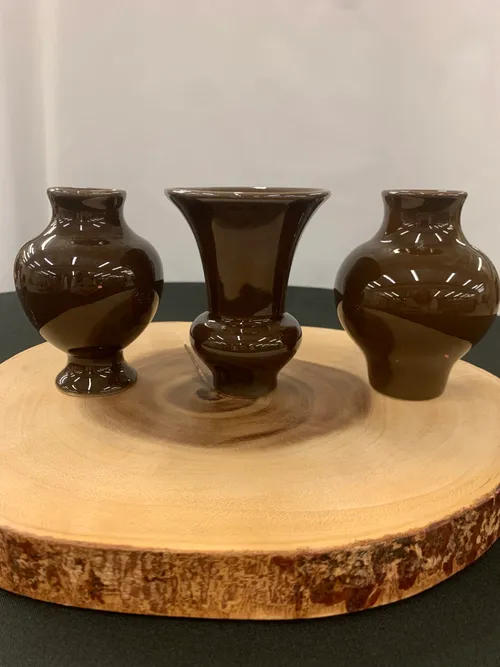 Mini brown glass table centers