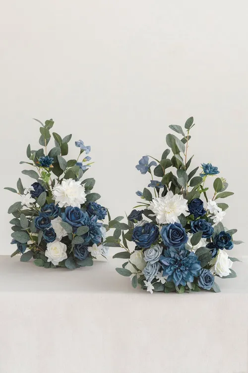 Dusty Blue and Navy Free Standing Aisle Florers