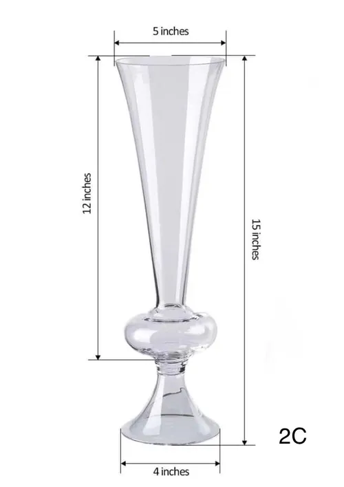 Clear Trumpet Vase Reversible 15”