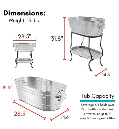 Steel beverage tub