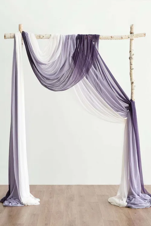 Lilac purple and gold drapes