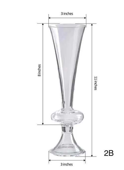 Clear Trumpet Reversible Vase 11”