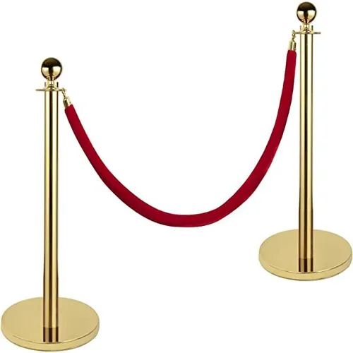 Gold Stanchion posts and red velvet ropes