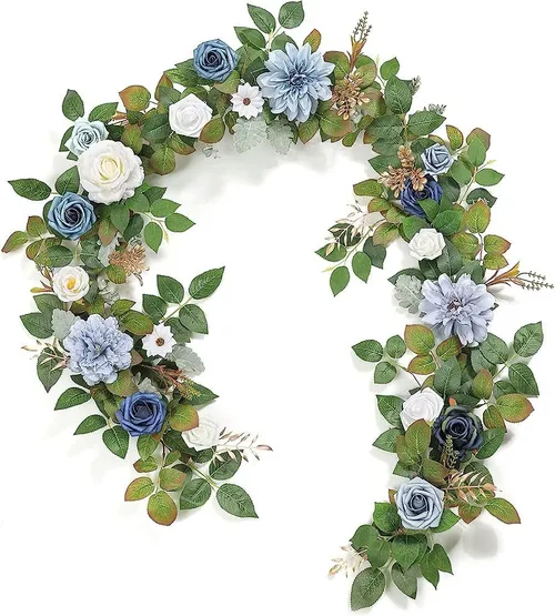 6ft Dusty blue and navy garland