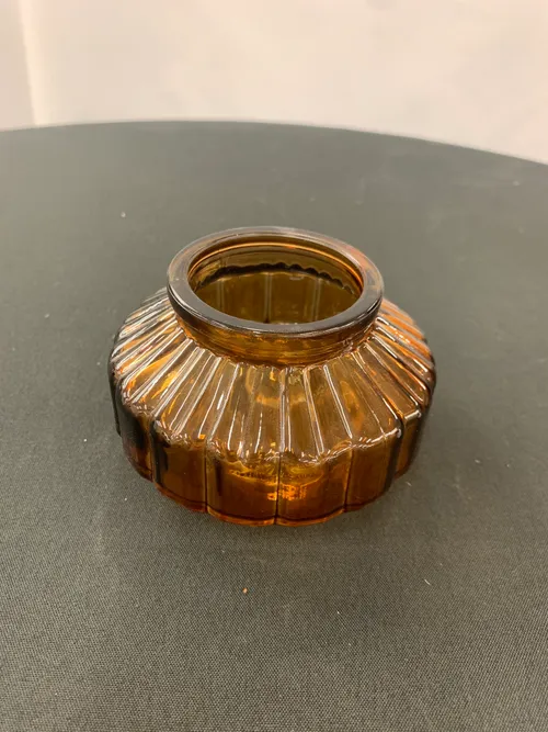 Amber tea light glass