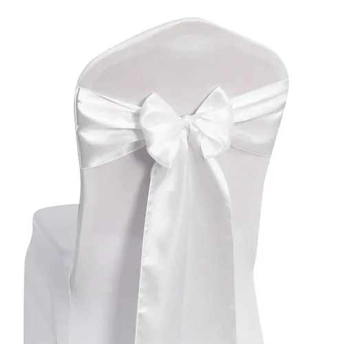 White chair sashes bow