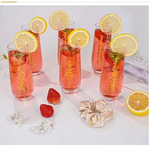 Bridal Party Stemless Glasses 