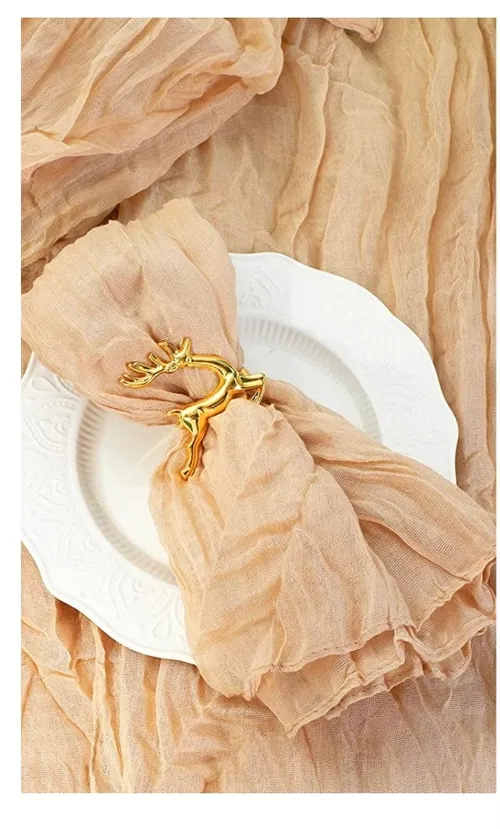 Camel colored cheesecloth napkins