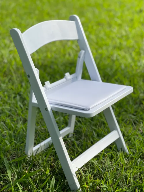 Childrens White Padded Folding Chairs