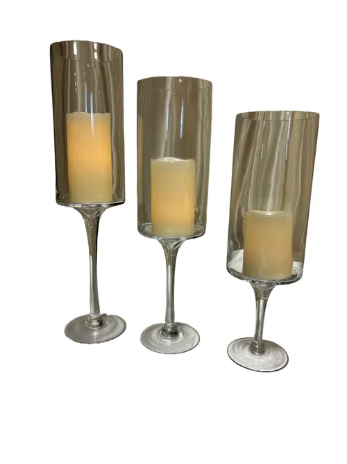 Transparent Candle Holder Set - Glass