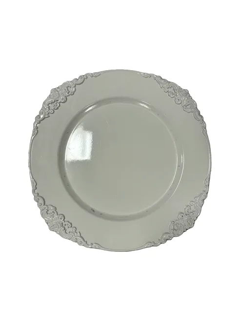 White Baroque Charger - Acrylic 