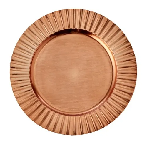 Fluted Edge Rose Gold Charger - Acrylic