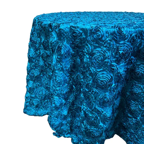 Teal Table Linen - 3D Rosette 