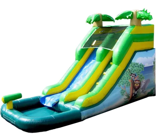 #1_12ft Safari Inflatable Water Slide with Pool (WET-ONLY)