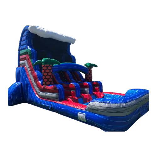 #5 16ft-Wave Dual Water Slide Inflated Pool(WET/DRY)
