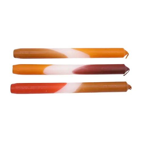 Stabkerzen 3er Set “Orange-Brown Dip Dye“