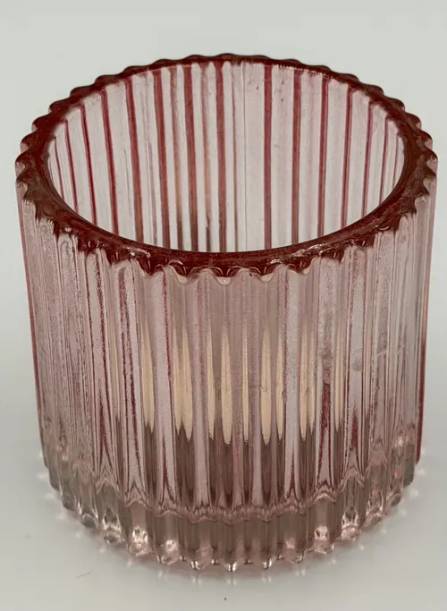 Pink Glass Tealight Holder
