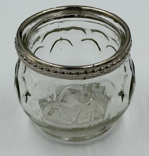 Small Glass Tealight with chrome rim