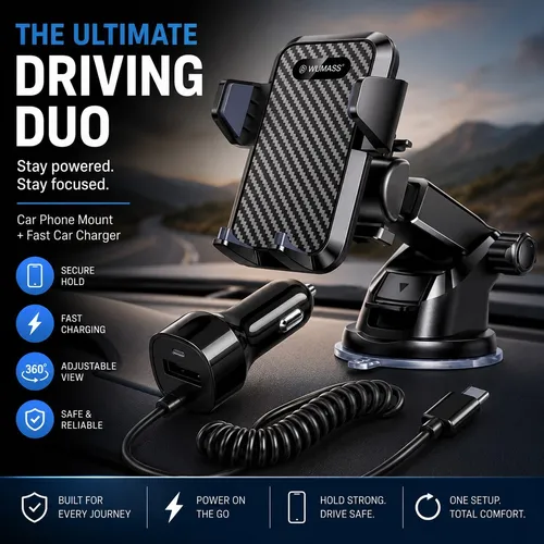 Phone Charger and Phone Mount -Bundle