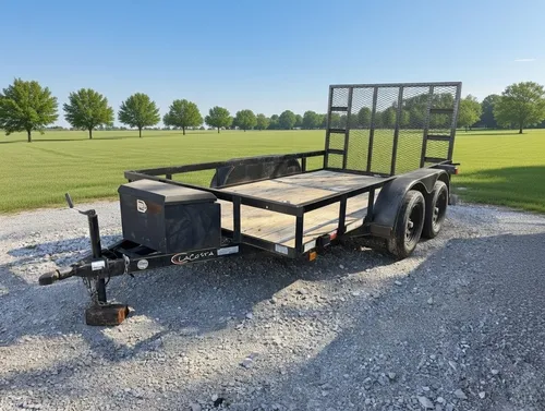6x12 Tandem Axel Short Rail Trailer