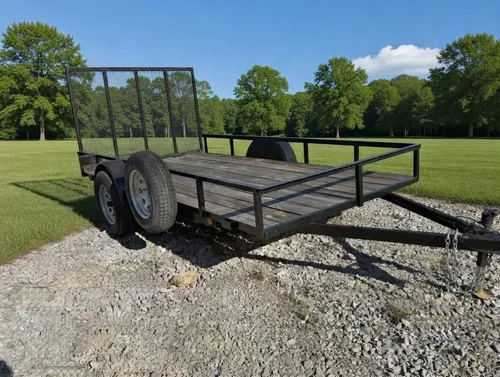 6x12 Single Axel Short Rail Trailer