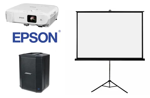 Projector, Screen & Speaker Package