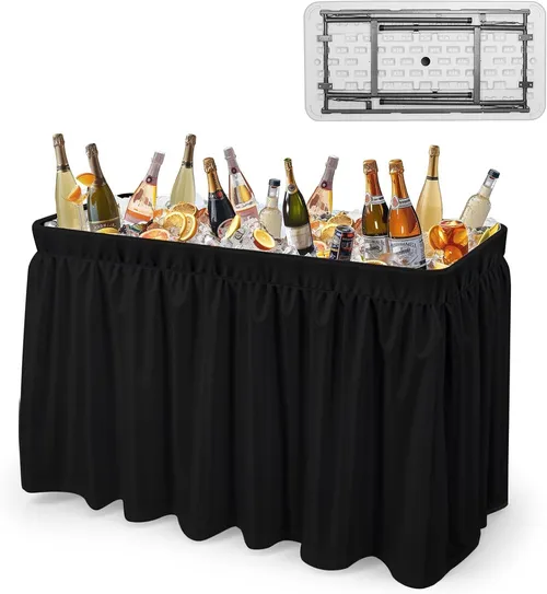 4-foot folding party ice cooler with skirt