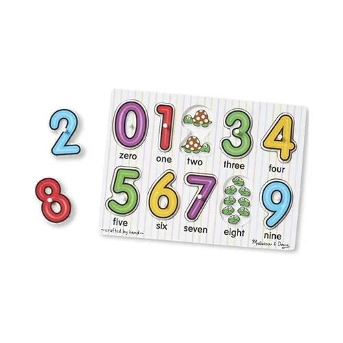 Melissa & Doug Lift & See Numbers Wooden Peg Puzzle