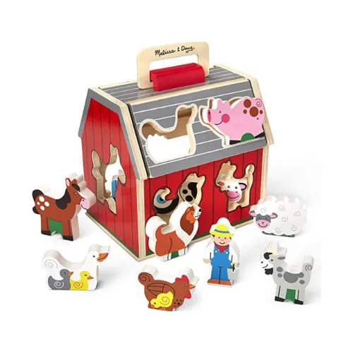 Melissa & Doug Wooden Take-Along Sorting Barn
