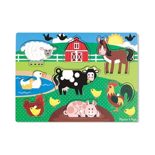 Melissa & Doug Farm Wooden Peg Puzzle