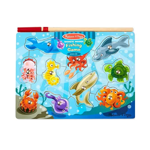 Melissa & Doug Magnetic Wooden Puzzle Game Set: Fishing Game