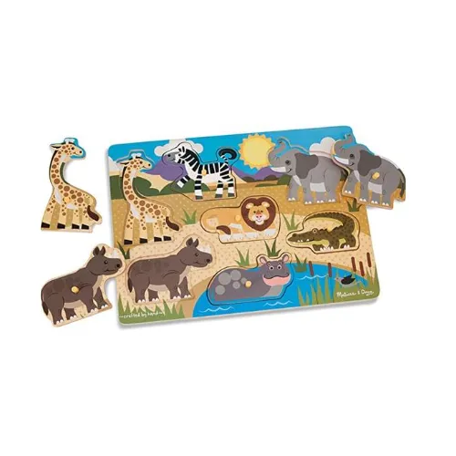 Melissa & Doug Safari Wooden Peg Puzzle