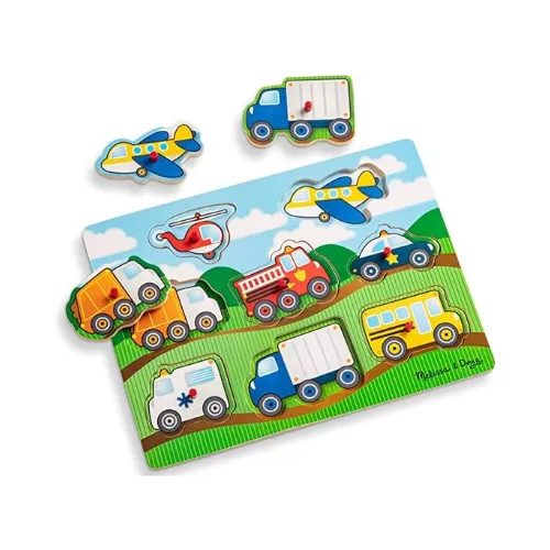 Melissa & Doug Vehicles Wooden Peg Puzzle