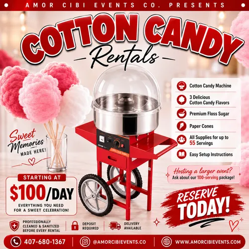 🍭 Cotton Candy Machine Rentals in Orlando & Central Florida! 🍭