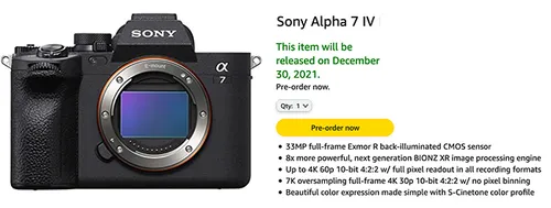 Sony Alpha 7 Mark IV  A7 IV Camera