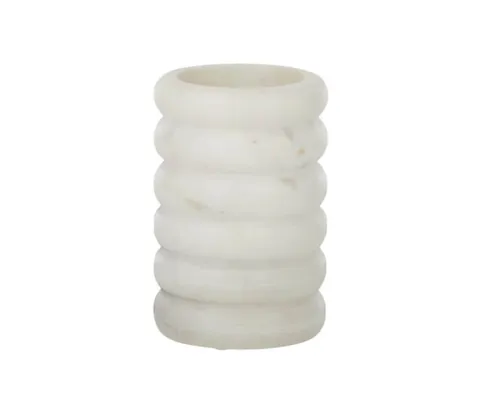 Pucker Marble Vase - White 