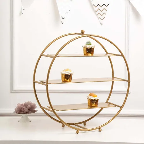 Round Tiered Display Gold 