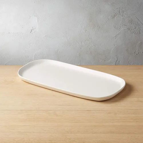 Rounded Serving Platter White