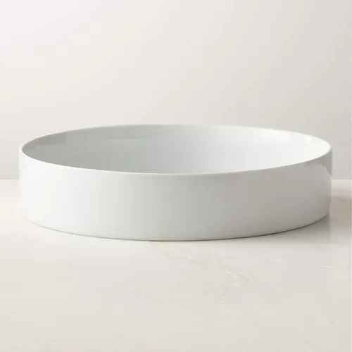 Round Serving Bowl White