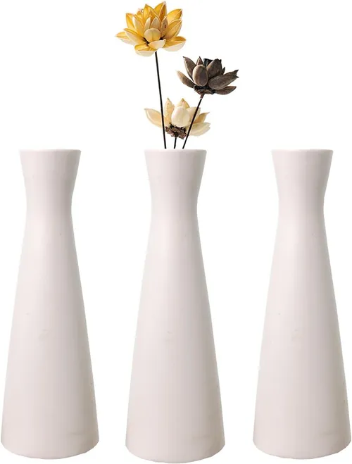 White Tall Bud Vases