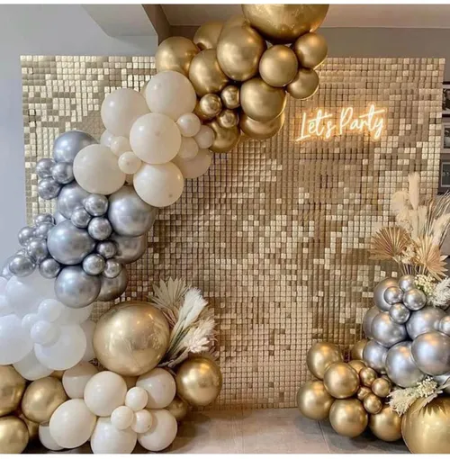 Shimmer Wall + Rectangular Mess Wall - Champagne
