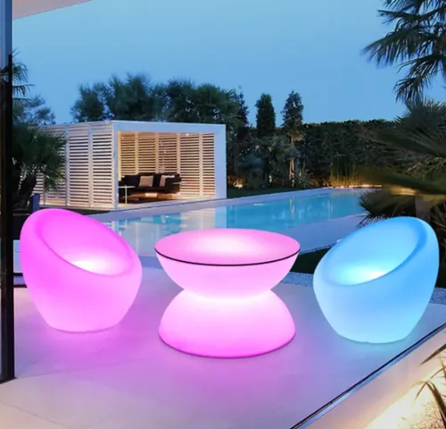 LED Gumball Set 5 pieces (4 chairs + 1 table)