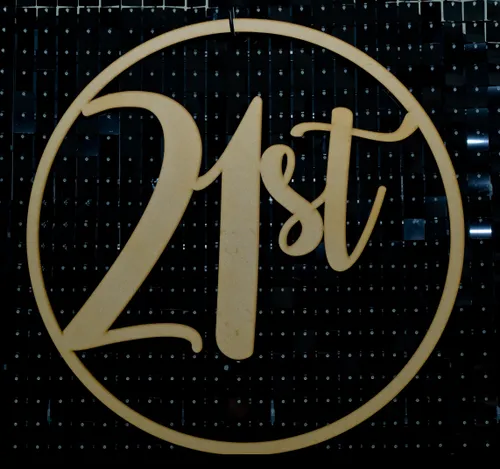 Wooden Hoop Sign - 21st