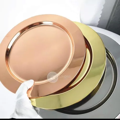 Sous-assiette rose-gold métallique