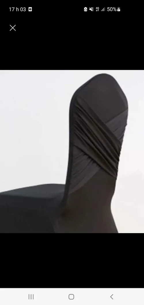Housse chaise noire croisement au dos