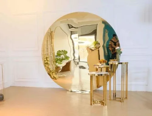 Support décoratif rond or plein 6,6'