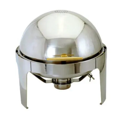 Réchaud rond stainless et or