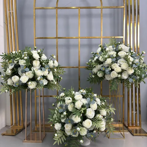 Bouquet de fleurs et feuilles 50cm